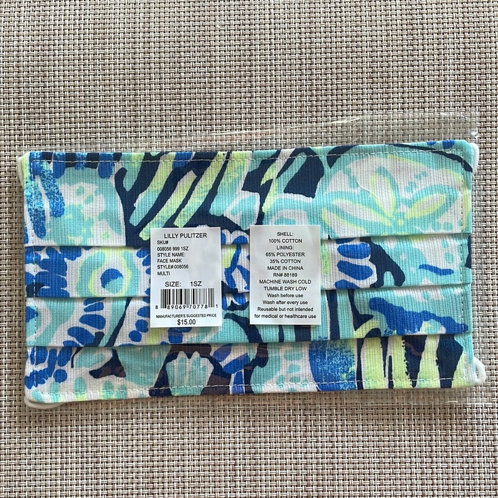 LILLY PULITZER Designer Face Mask NWT